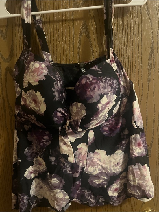 torrid Other - torrid Black Tankini Top with Purple and White Floral Print